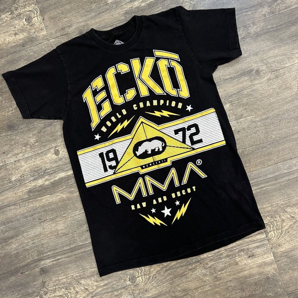 Y2K Ecko Unltd MMA Rhino PUFF Print Graphic Tee Shirt Men Medium Grunge Cyber